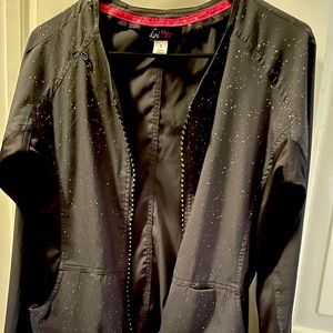 Koi scrub Jacket with rhinestones